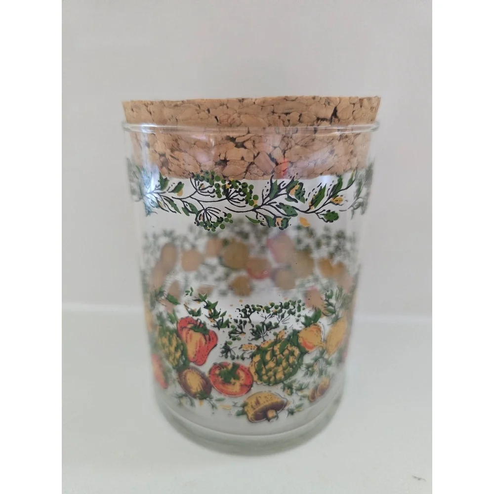 Vintage 70s Corning Spice of Life with Cork Lid Small Canister Retro Kitchen